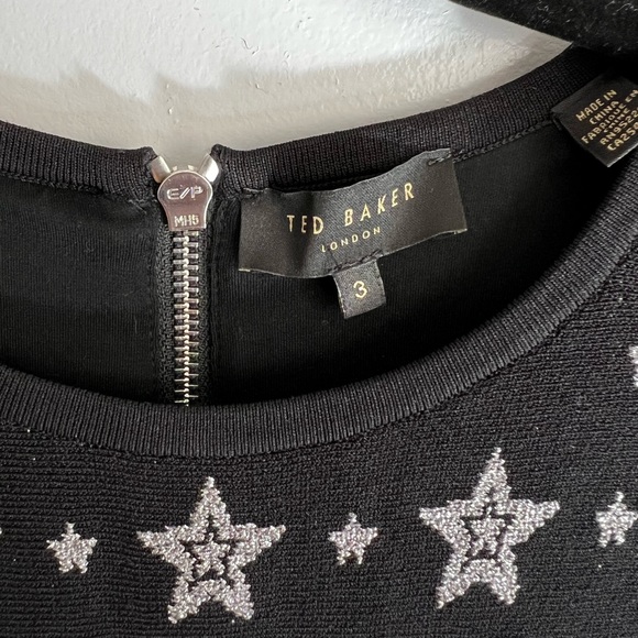 TED BAKER Print Star Jacquard Lurex Knit Dress SIZE 3*** women’s - Picture 7 of 11